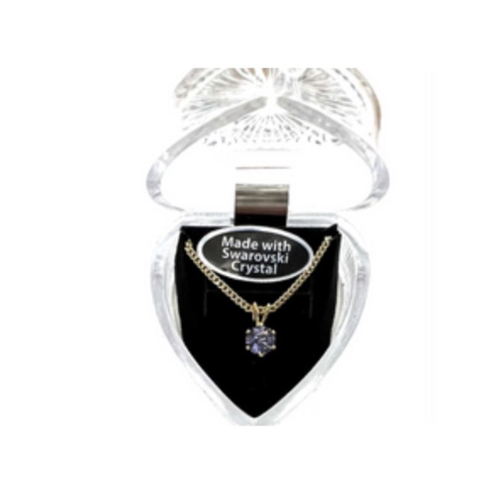 Tanzanite Pendant necklace  Swarovski  crystal elements